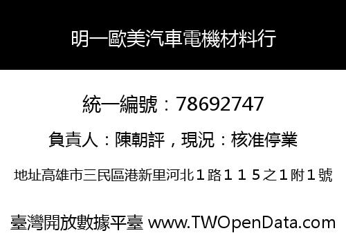 明一歐美汽車電機材料行