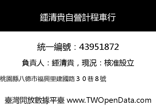 鍾清貴自營計程車行