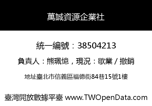 萬誠資源企業社