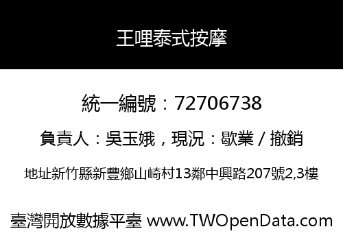 王哩泰式按摩