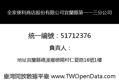 全家便利商店股份有限公司宜蘭縣第一一三分公司
