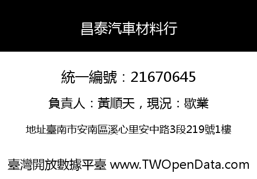 昌泰汽車材料行