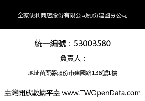 全家便利商店股份有限公司頭份建國分公司