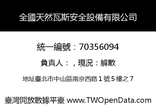 全國天然瓦斯安全設備有限公司