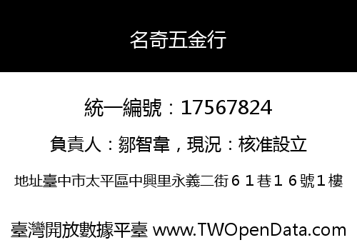 名奇五金行