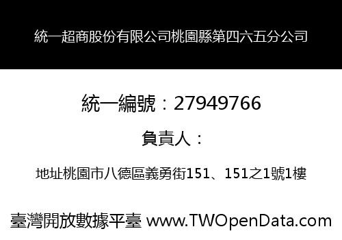 統一超商股份有限公司桃園縣第四六五分公司