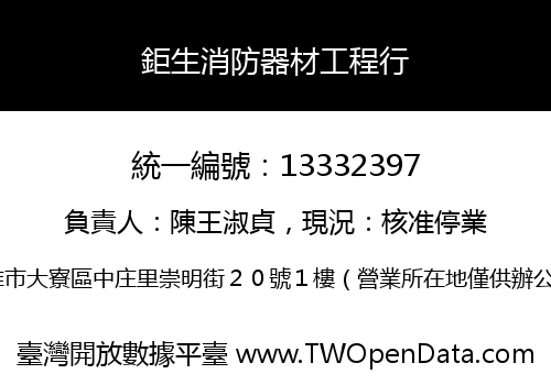 鉅生消防器材工程行