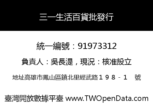 三一生活百貨批發行
