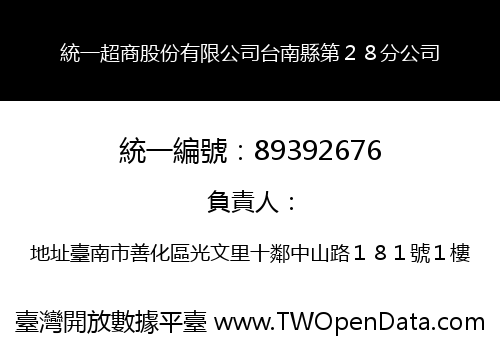 統一超商股份有限公司台南縣第２８分公司
