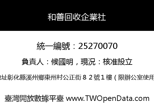和善回收企業社