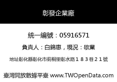 彰發企業廠