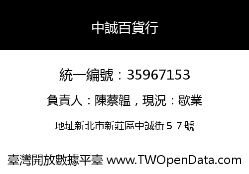 中誠百貨行