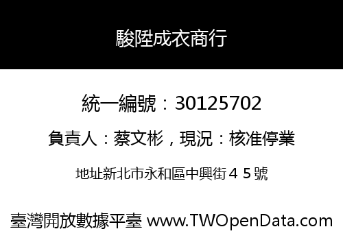 駿陞成衣商行