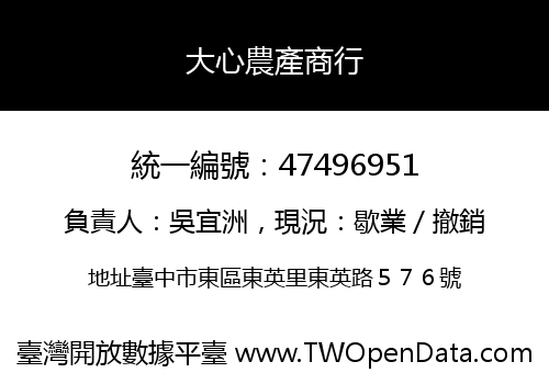 大心農產商行