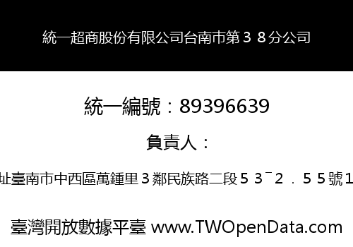 統一超商股份有限公司台南巿第３８分公司