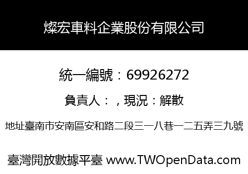 燦宏車料企業股份有限公司