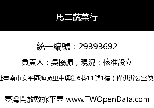馬二蔬菜行