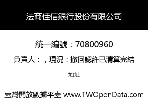 法商佳信銀行股份有限公司