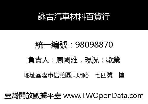 詠吉汽車材料百貨行