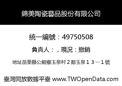 錦美陶瓷藝品股份有限公司