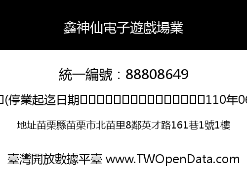 鑫神仙電子遊戲場業
