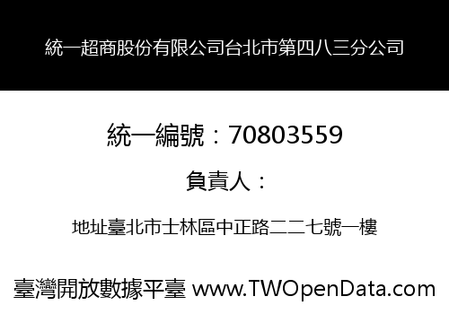 統一超商股份有限公司台北市第四八三分公司