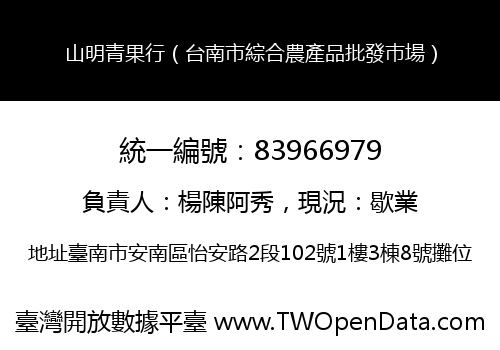 山明青果行（台南市綜合農產品批發巿場）