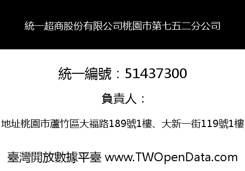 統一超商股份有限公司桃園市第七五二分公司