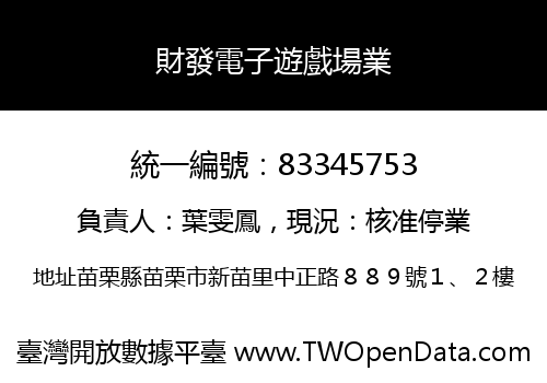 財發電子遊戲場業