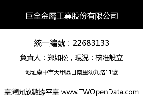 巨全金屬工業股份有限公司