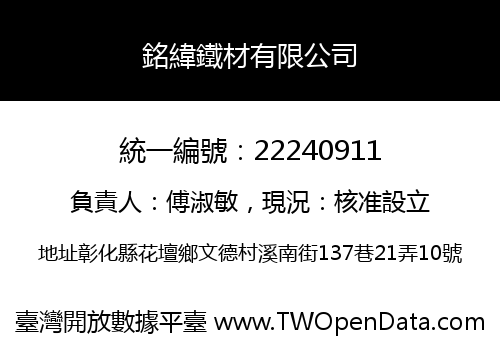 銘緯鐵材有限公司