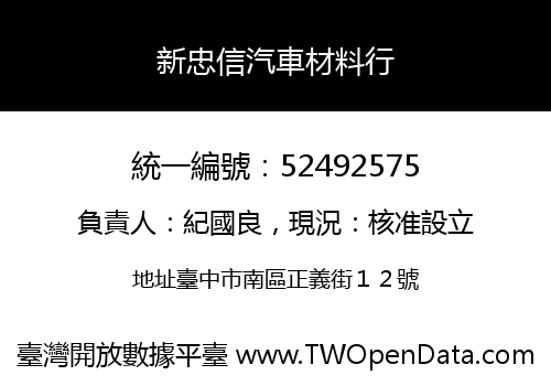 新忠信汽車材料行