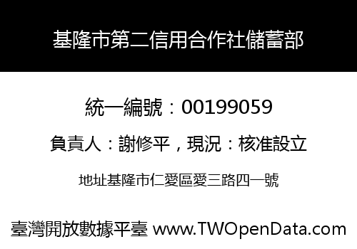 基隆市第二信用合作社儲蓄部