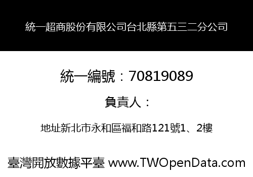 統一超商股份有限公司台北縣第五三二分公司