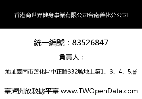 香港商世界健身事業有限公司台南善化分公司