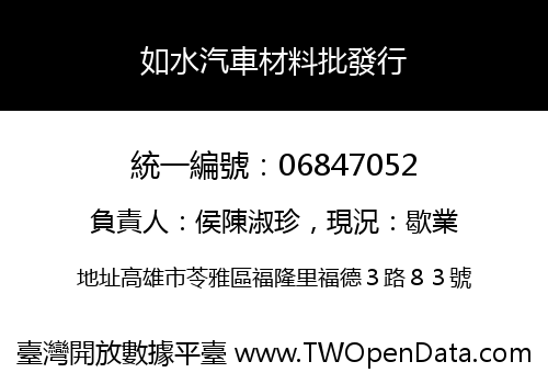 如水汽車材料批發行