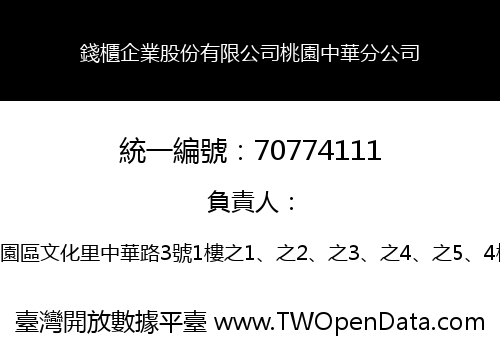 錢櫃企業股份有限公司桃園中華分公司