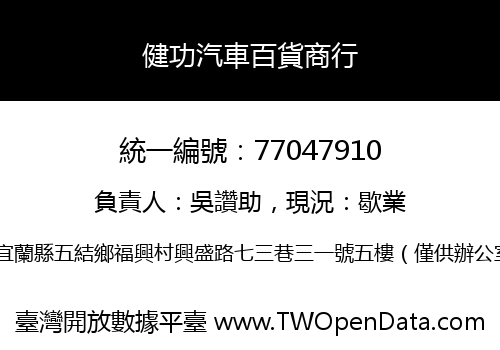健功汽車百貨商行