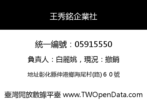 王秀銘企業社