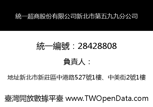 統一超商股份有限公司新北市第五九九分公司