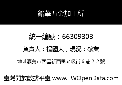 銘華五金加工所