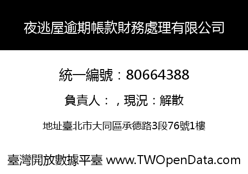 夜逃屋逾期帳款財務處理有限公司