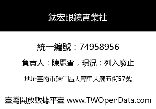 鈦宏眼鏡實業社