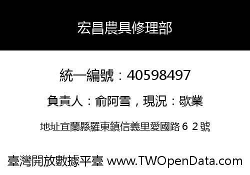 宏昌農具修理部