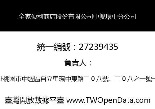 全家便利商店股份有限公司中壢環中分公司