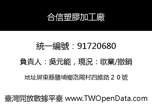 合信塑膠加工廠