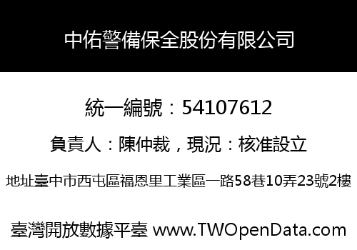 中佑警備保全股份有限公司
