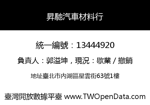 昇馳汽車材料行