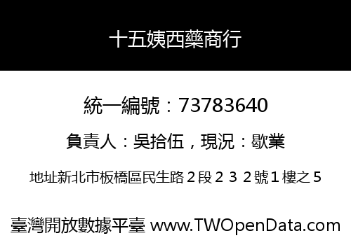 十五姨西藥商行