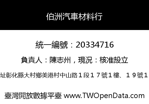 伯洲汽車材料行